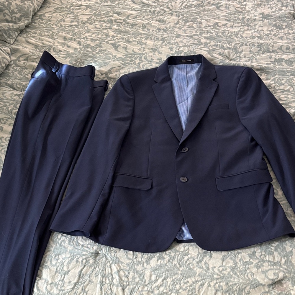 Men's Egara Skinny Fit Stretch Navy Suit Set